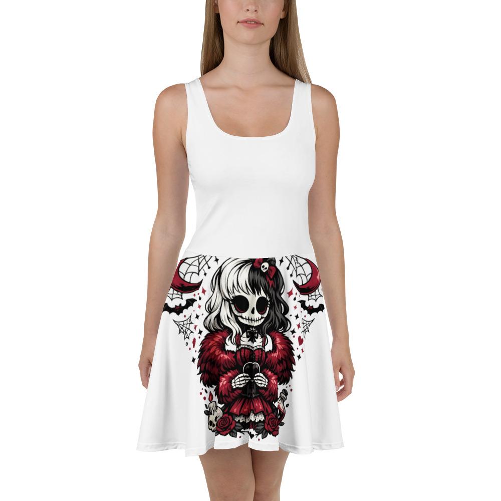 Burgundy Gothic Skull Cloak Girl