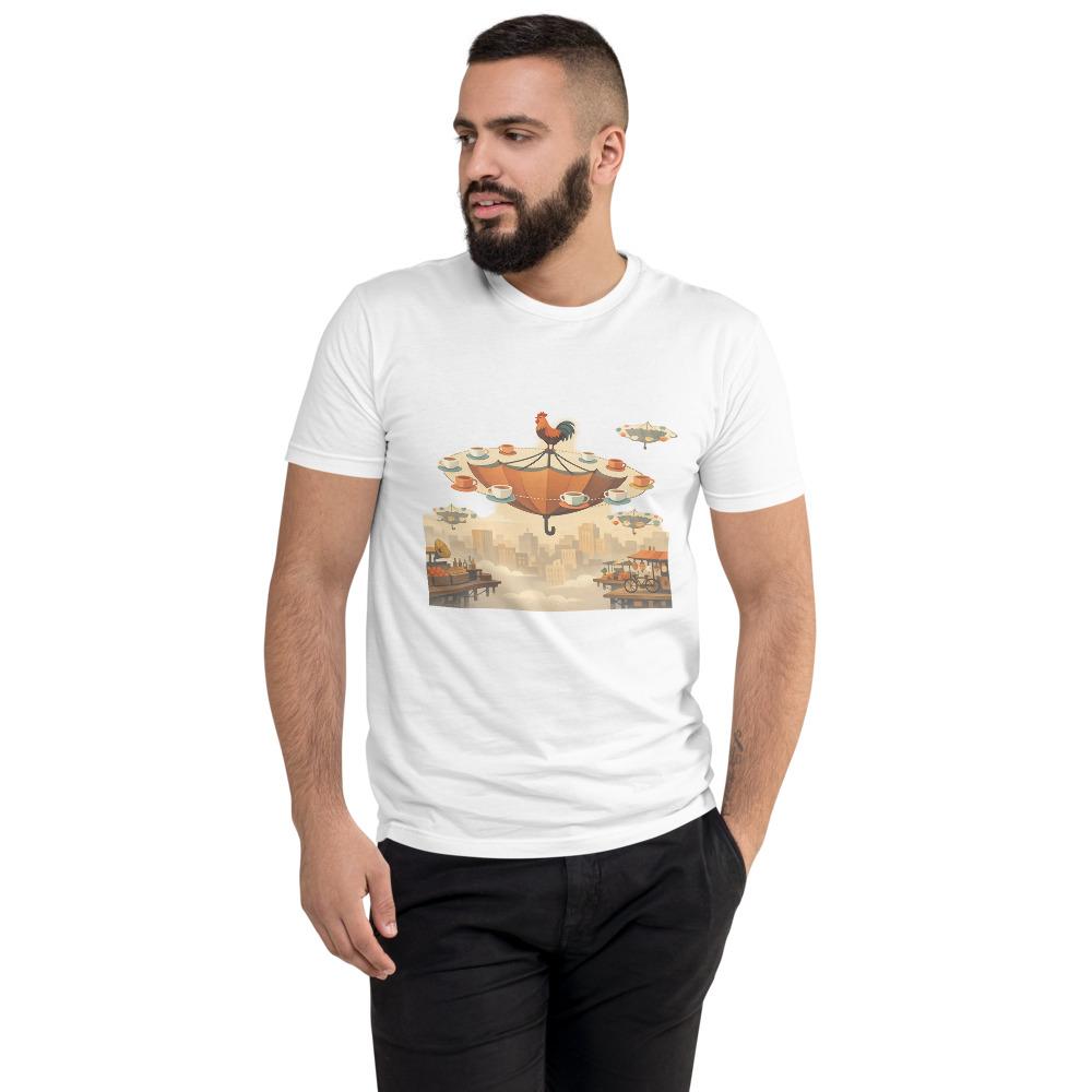 Rooster Coffee Umbrella Cityscape